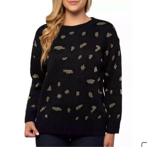 EUC Kendall & Kylie Leopard Print Navy Sweater